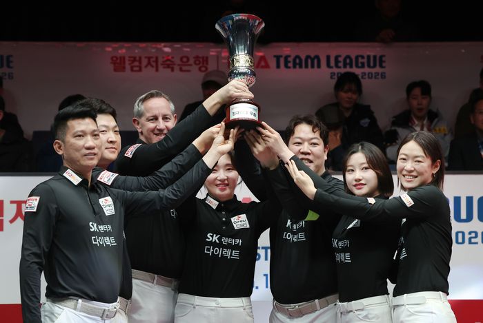 팀리그 2연패에 도전하는 SK렌터카. ⓒ PBA