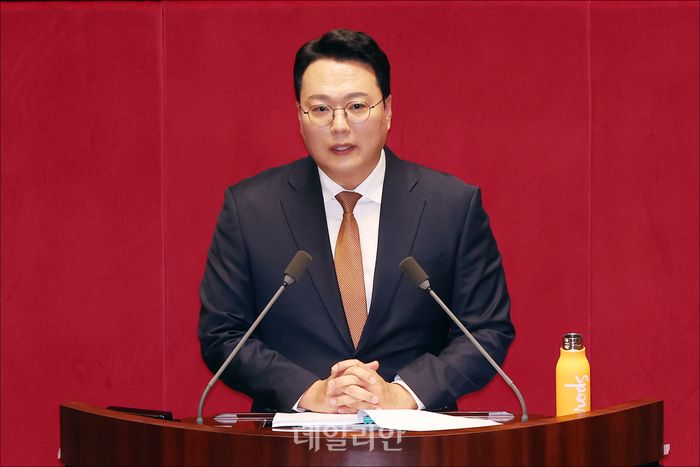 천하람 개혁신당 원내대표가 국회 본회의에서 