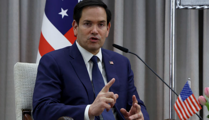 마코 루비오 미국 국무장관이 지난해 2월 16일 이스라엘에서 기자회견을 하고 있다. ⓒAP/뉴시스