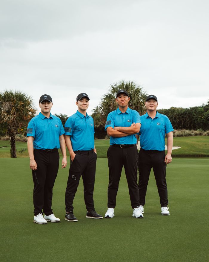 왼쪽부터 김민규, 송영한, 안병훈, 대니리. ⓒ