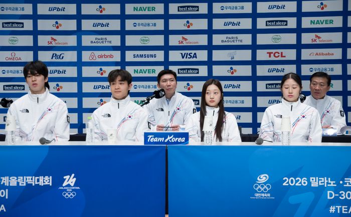 유승민 대한체육회장이 7일 충북 진천 국가대표선수촌에서 열린 밀라노코르티나 동계올림픽 D-30 미디어데이에서 인사말을 하고 있다. ⓒ 뉴시스