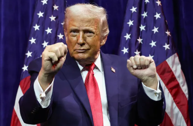 도널드 트럼프 미국 대통령이 6일(현지시간) 워싱턴DC에서 열린 연방 하원 공화당 의원 단합대회에 참석해 연설하고 있다. ⓒ로이터/연합뉴스