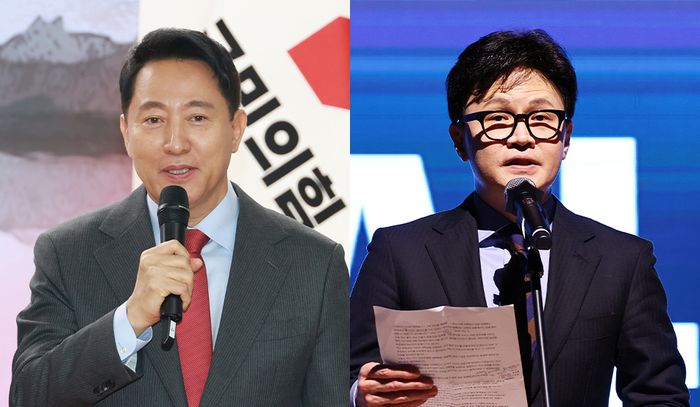 오세훈 서울시장(왼쪽), 한동훈 국민의힘 전 대표ⓒ뉴시스