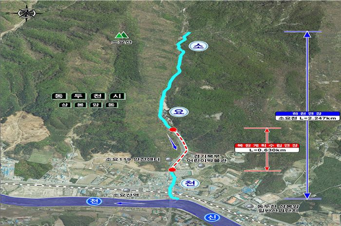 동두천시 소요천 생태하천 복원계획 위치도ⓒ동두천시 제공
