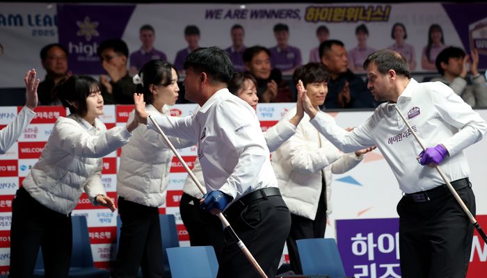 기뻐하는 하이원리조트 선수들. ⓒ PBA