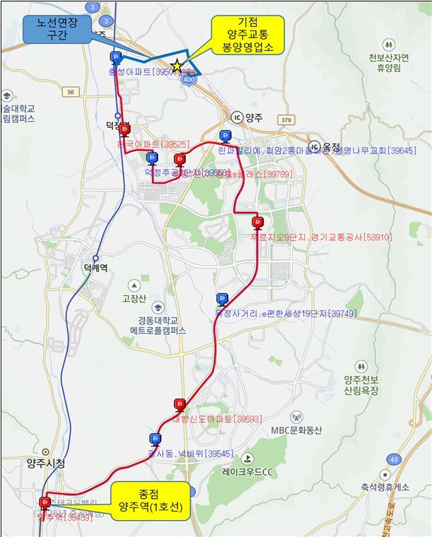 양주 시내버스 81번 노선도ⓒ양주시 제공