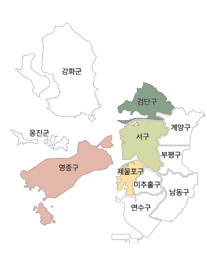 인천 신설자치구 위치도 ⓒ 인천시 제공