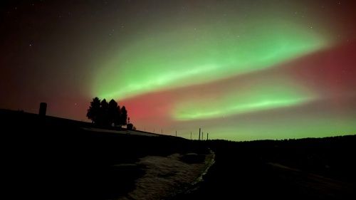 독일 밤하늘에 나타난 오로라 ⓒAP