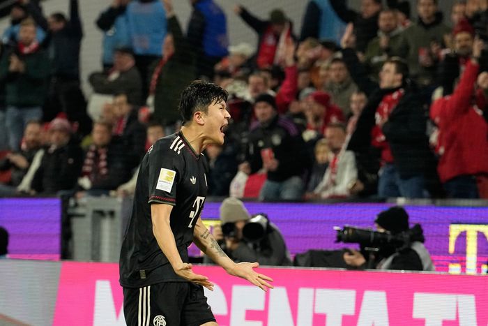 득점을 올리고 포효하는 김민재. ⓒ AP=뉴시스