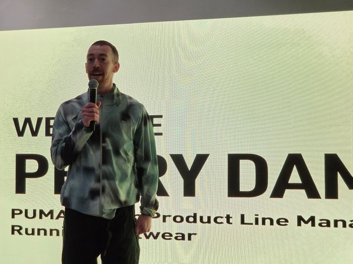 팝업스토어 운영에 앞서 23일 오전에는 미디어를 대상으로 한 사전 행사가 진행됐다. 행사에서는 푸마 글로벌 러닝 PLM(Product Line Manager) 데미언 페리(Damion Perry)가 참여해 