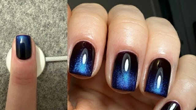 애플워치 충저기를 이용한 자석 네일 관리. 사진=레딧 @peninkling