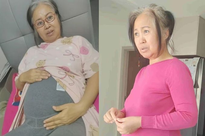 시험관 임신에 성공한 60대 중국 여성. 사진=더우인 캡처