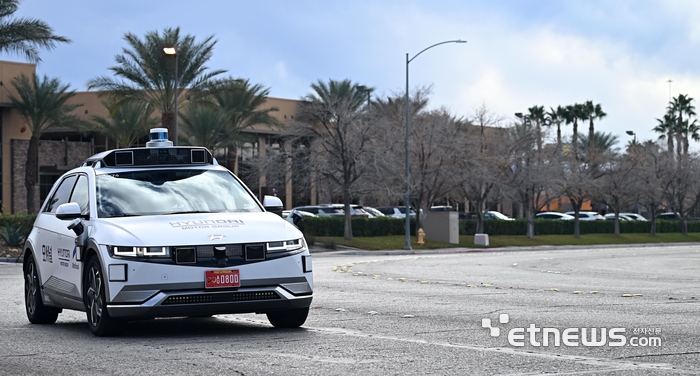 현대차그룹 무인 로보택시 '모셔널'. 라스베이거스=이동근기자 foto@etnews.com