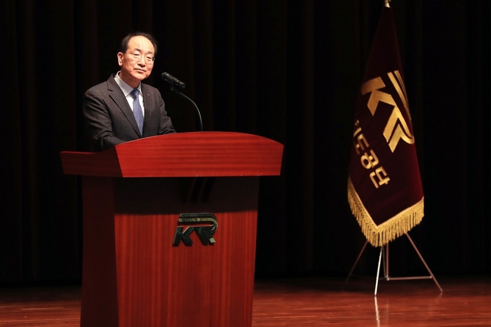 이성해 국가철도공단 이사장이 2일 국가철도공단 본사에서 신년사를 하고 있다. (사진=국가철도공단)