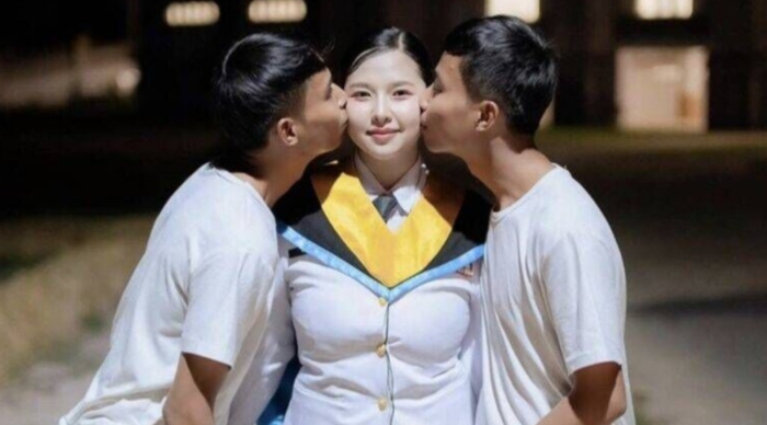 태국에서 쌍둥이 형제와 한 여성이 동시에 연인 관계를 유지하며 함께 생활하고 있다는 사연이 알려져 충격을 주고 있다. 사진=엑스