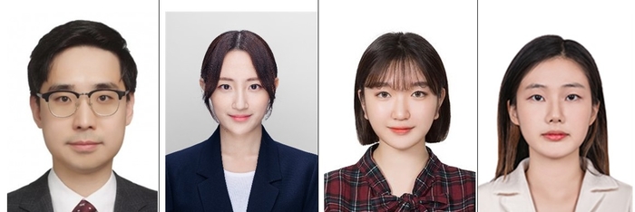 (왼쪽부터)경희대학교 의과대학 연동건 교수, 임예솔·김소은 연구원, 오지연 학생.