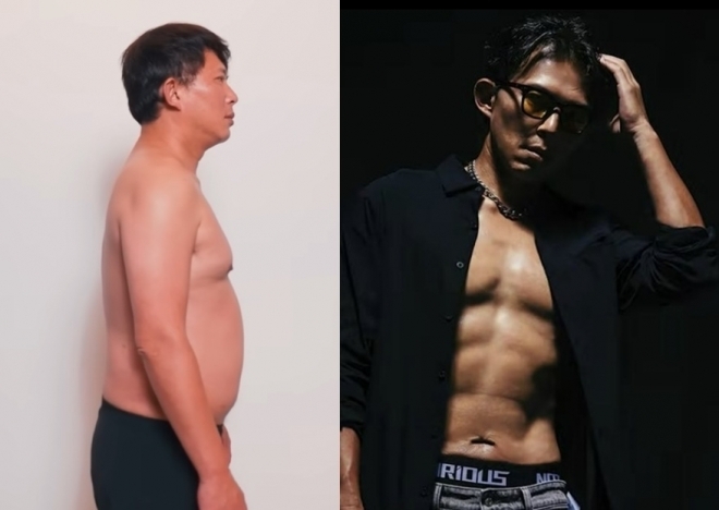 대만의 제3당인 대만민중당의 황궈창 주석이 1년간 꾸준한 운동을 통해 변화된 본인의 모습을 공개했다. 사진=황궈창 대만민중당 주석 유튜브