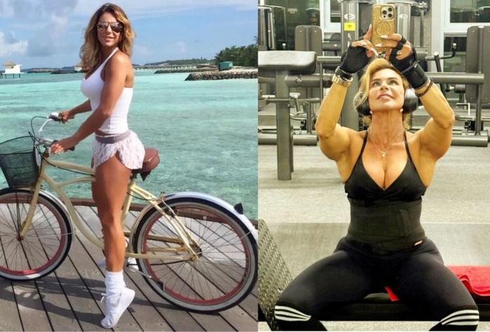 50대 나이에도 근육질 몸매를 자랑하는 피트니스 인플루언서 안드레아 선샤인. 사진=안드레아 선샤인 SNS