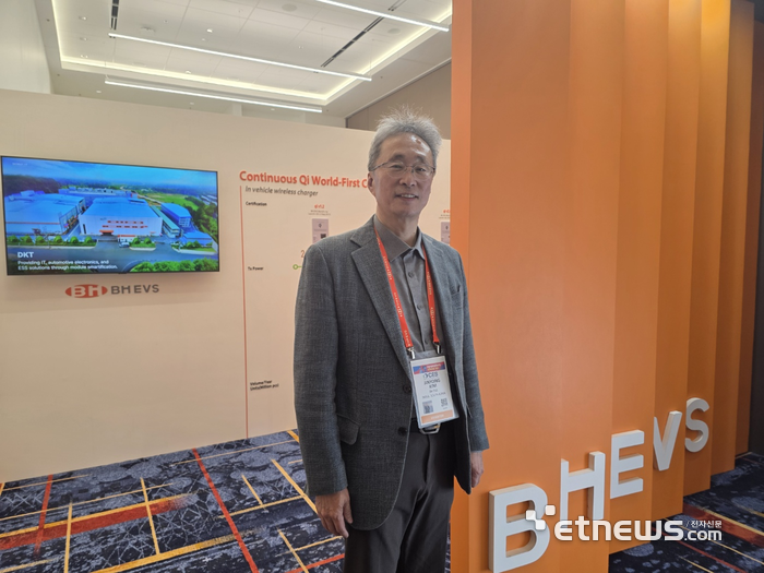 CES 2026에 참가한 김진용 비에이치 EVS 대표. (사진= 김영호 기자).