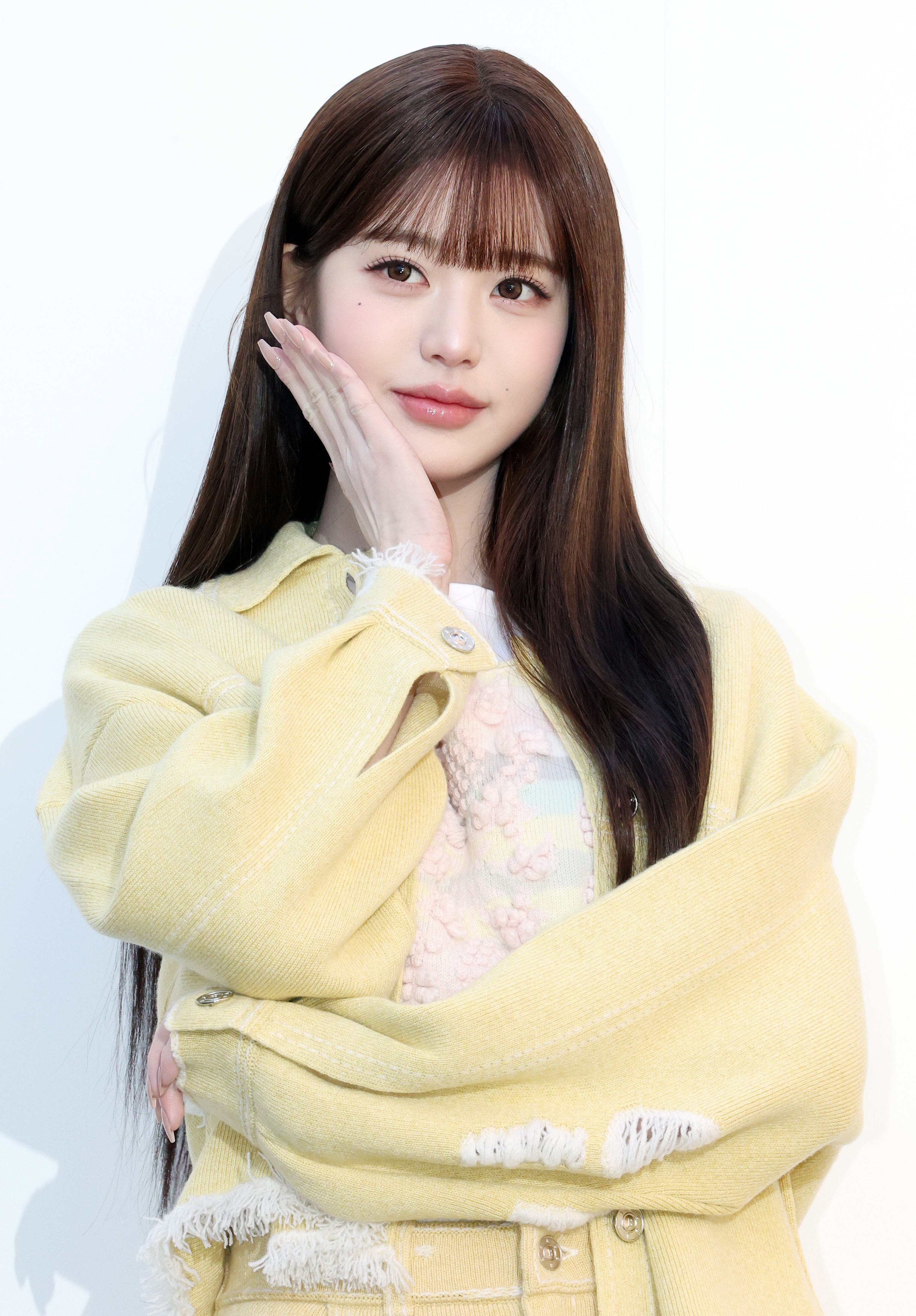 아이브 장원영이 29일 오전 서울 성동구 성수 플라츠2에서 열린 하이엔드 캐시미어 브랜드 '베리(BARRIE)' 2026 SS 컬렉션 출시 기념 포토행사에 참석해 포즈를 취하고 있다. /뉴스1