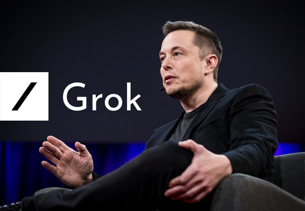 테슬라 최고경영자(CEO) 일론 머스크와 그록 로고 / 플리커, xAI