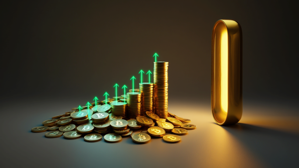 비트코인이 '10배 시나리오'에 도달해도 금과의 시총 격차는 여전히 크다는 계산이 제기됐다. [사진: Reve AI]