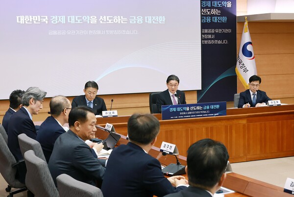 이억원 금융위원장이 12일 서울 종로구 정부서울청사 별관에서 열린 금융위원회 산하 금융유관기관 업무보고에서 발언하고 있다. [사진: 금융위원회]