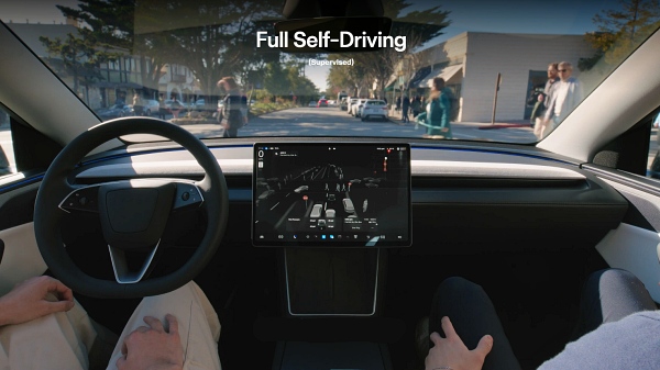 테슬라 완전자율주행(FSD) 운전 모습 [사진: 테슬라 홈페이지]