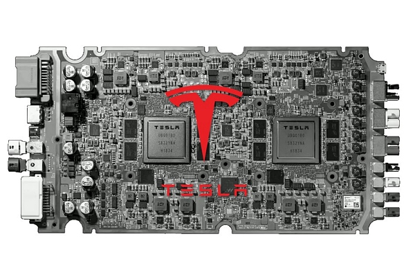 테슬라 완전자율주행(FSD) 칩 기판 [사진: 테슬라]