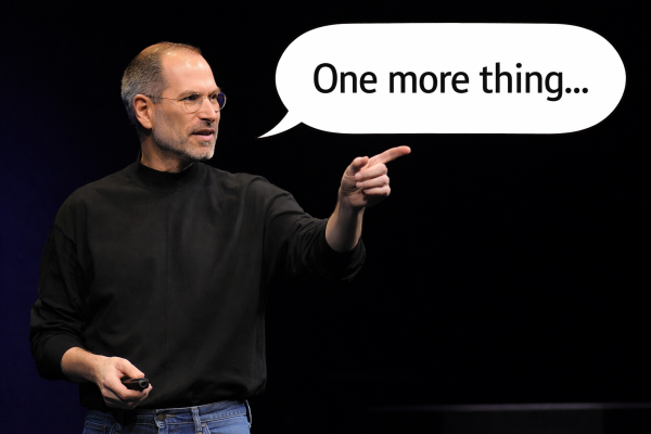 스티브 잡스의 '원 모어 씽'은 애플 이벤트의 상징적인 순간으로 자리 잡았다 [사진: 챗GPT 생성 이미지]