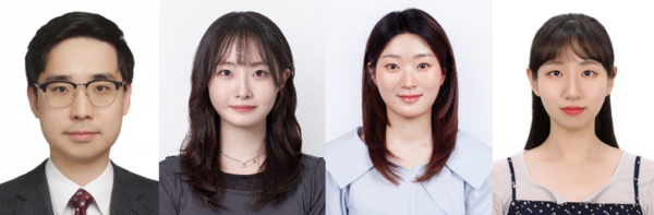 첨부1. 경희대학교 의과대학 연동건 교수, 홍서현, 이수지 학생, 이하연 연구원 (좌측부터)