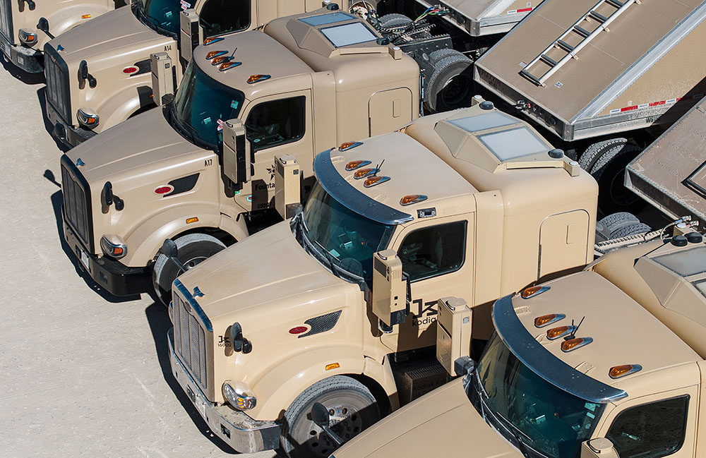 코디악 AI의 자율주행 트럭이 주차돼 있다. (사진=Kodiak AI 제공)