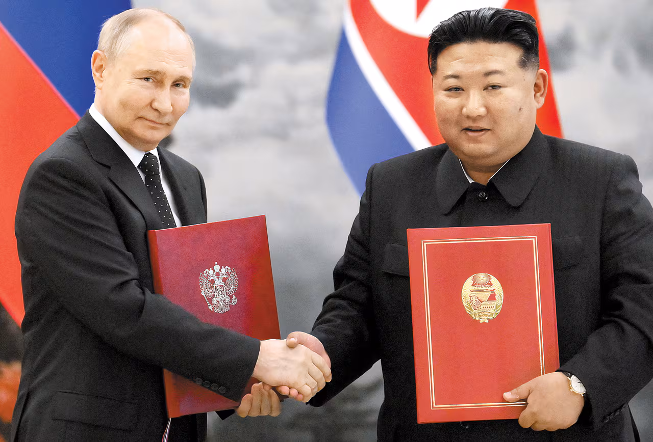 김정은, 푸틴에 “2025년 21세기 전승 원년 될 것” 기원