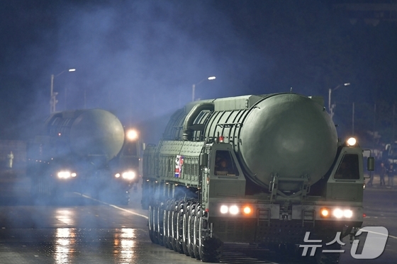 North Korea\'s newly unveiled intercontinental ballistic missile (ICBM), the Hwasong-20 / Rodong Sinmun