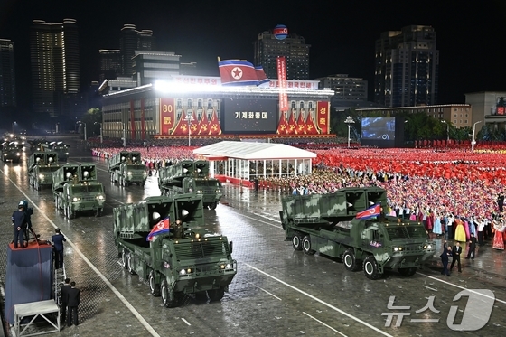 The military parade held by North Korea on October 10 last year at Kim Il-sung Square in Pyongyang to commemorate the 80th anniversary of the founding of the Workers\' Party / Rodong Sinmun