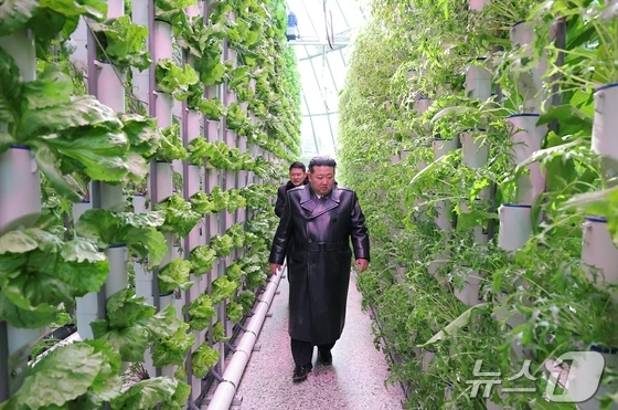 The Rodong Sinmun, the official newspaper of North Korea\'s Workers\' Party, reported on Monday that General Secretary Kim Jong Un attended the completion ceremony for the Sinuiju Greenhouse Complex Farm held the previous day. The newspaper described the farm as another proud, monumental creation bearing witness to the great transformation of the Kim era and as a glorious gift of loyalty presented by the young builders to the 9th Congress of the Workers\' Party of Korea / Rodong Sinmun