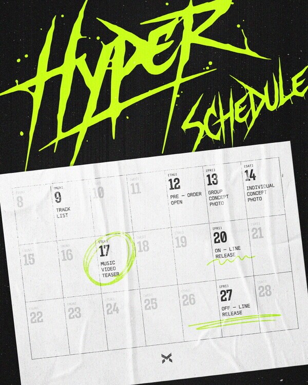 이미지 = 네 번째 미니앨범 _Hyper_ 스케줄러/비바이엔터테인먼트 제공