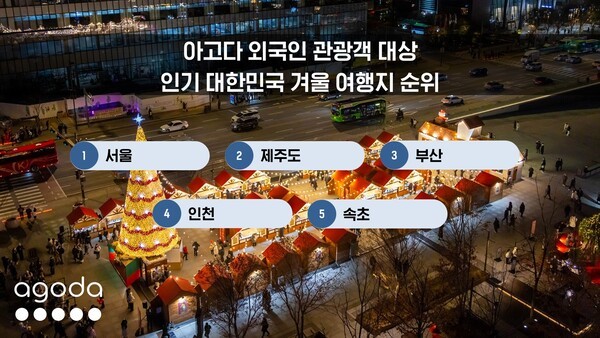 이미지 = 아고다 외국인 관광객 대상 인기 대한민국 겨울 여행지 순위