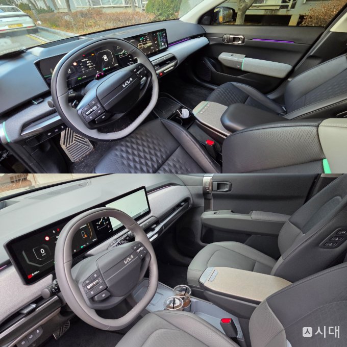 EV4(위)와 EV3 내장 디자인. /사진=최유빈 기자