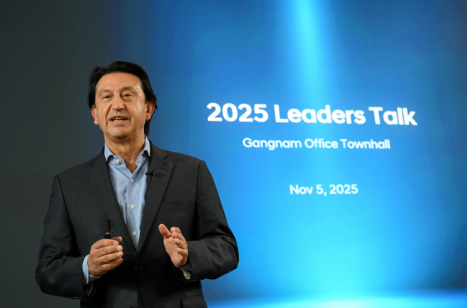 호세 무뇨스 현대차 사장이 지난해 11월 ‘2025 리더스 토크(2025 Leaders Talk)’에서 발언하고 있는 모습. /사진=현대차