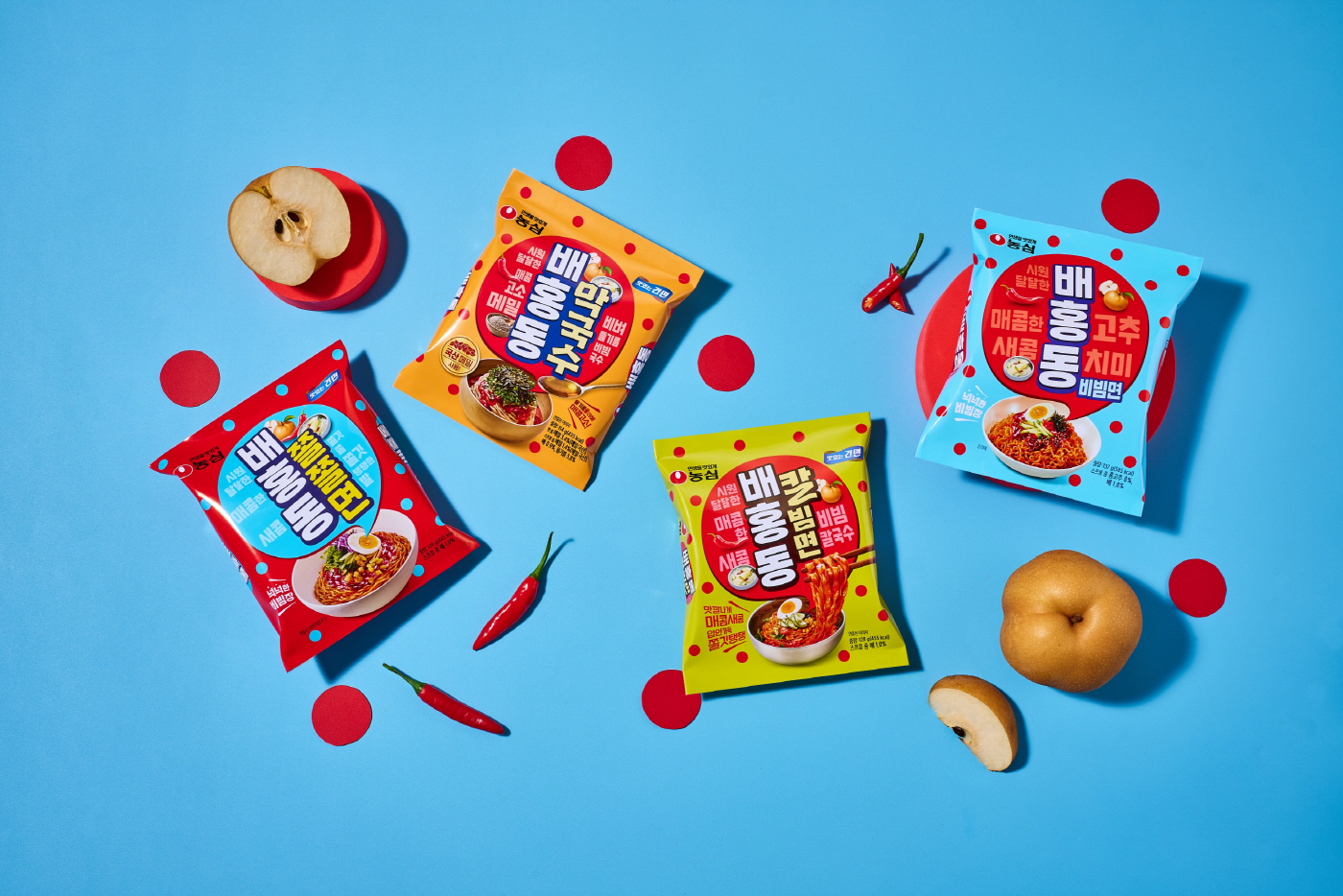 농심 배홍동 시리즈 제품 4종 이미지