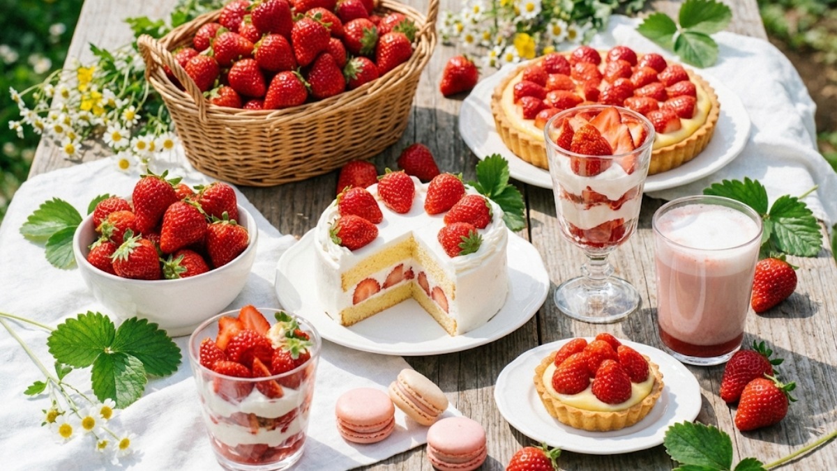 &nbsp;   Delicious strawberry desserts / AI-generated image based on article content