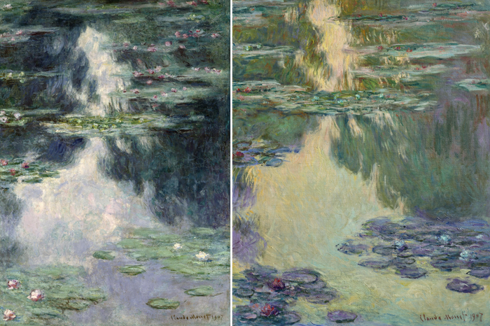 ⓒ왼쪽이 노원아트뮤지엄에 전시 중인 모네의 수련 연작, 오른쪽 작품 출처는 크리스티 홈페이지 / 제공 : 이앤에이파트너스