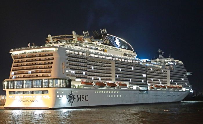 인천항 크루즈터미널에 입항한 MSC Cruise사의 MSC 벨리시마 호 전경 ⓒ IPA 제공
