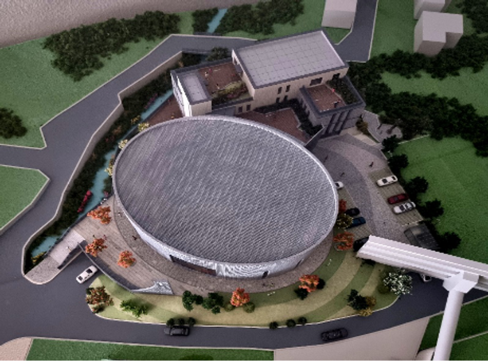 ⓒ하늘에서 본 성체 모형의 성당 전경