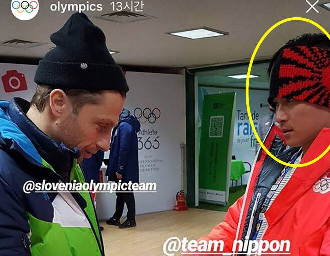 평창 동계올림픽 당시 IOC 공식 SNS 계정에 욱일기 문양 모자를 쓴 일본 선수 사진이 버젓이 게재. ⓒ 서경덕 교수