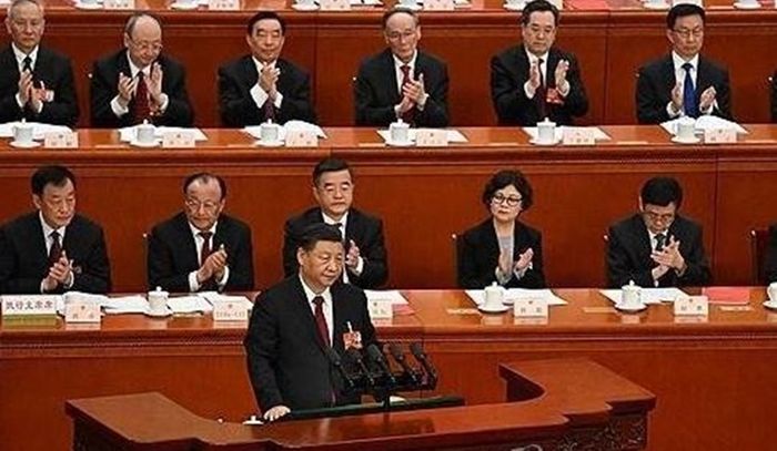 지난 2023년 3월 개최된 중국 전국인민대표대회(전국인대)에서 시진핑 국가주석이 연설하고 있다. ⓒ AFP/연합뉴스