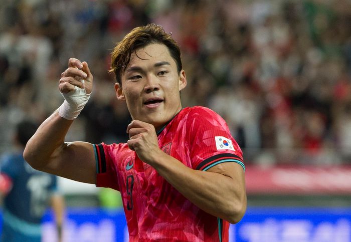 축구대표팀 원톱 주전 경쟁서 앞서나가는 오현규. ⓒ 뉴시스