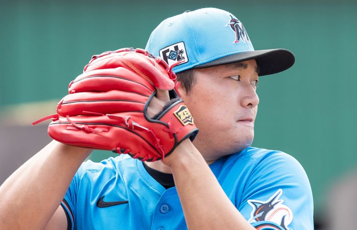 마이애미 유니폼 잠시 입었던 고우석. ⓒ AP=뉴시스