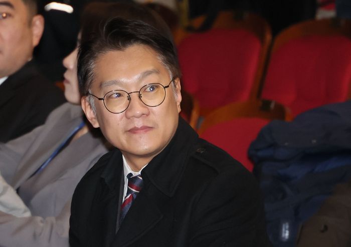 김남준 전 청와대 대변인이 지난 23일 인천 계양문화회관에서 열린 김민석 국무총리 K-국정설명회에 참석하고 있다. ⓒ연합뉴스